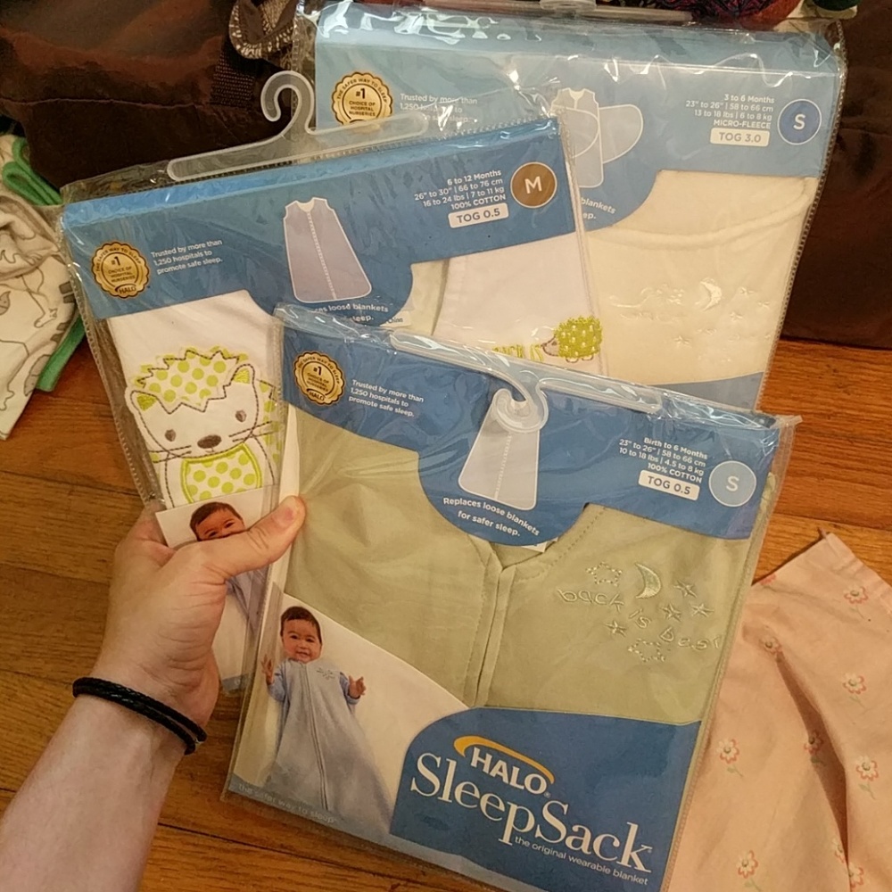 Set of 3 Sleep Sacks (plus bonus sack lol)